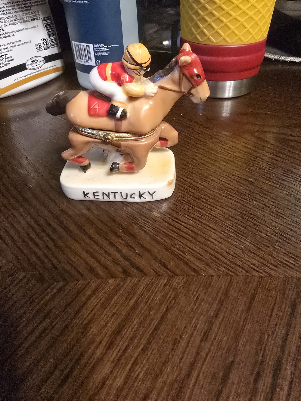 Kentucky Racing Horse Figurine - Brown and Red